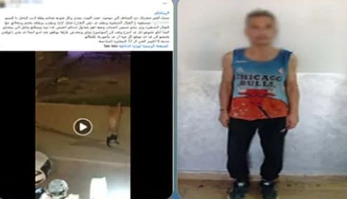 ضبط شخص ظهر في فيديو متداول وهو يسير عارياً ويسب المارة بأكتوبر